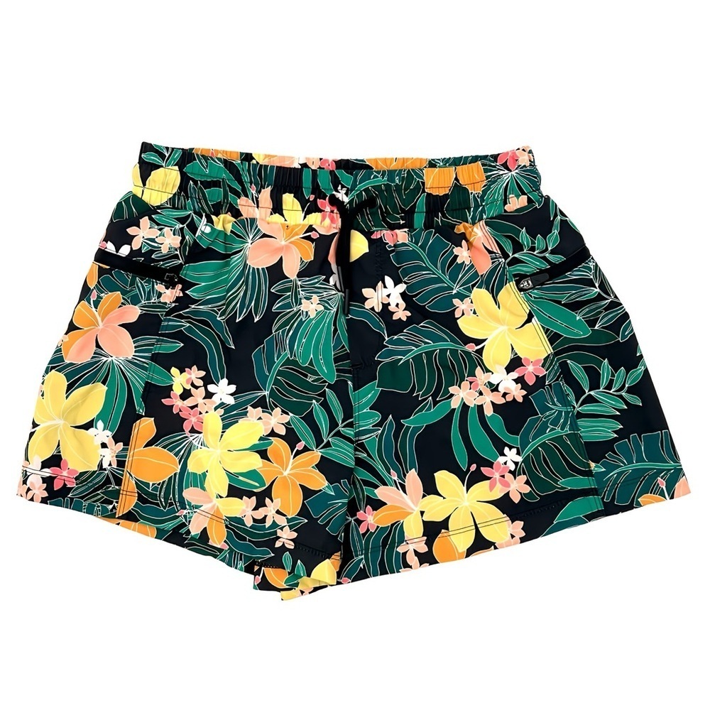 StretchTech Girls XL 14 16 Tropical Floral Swim Board Shorts Quick Dry Beach